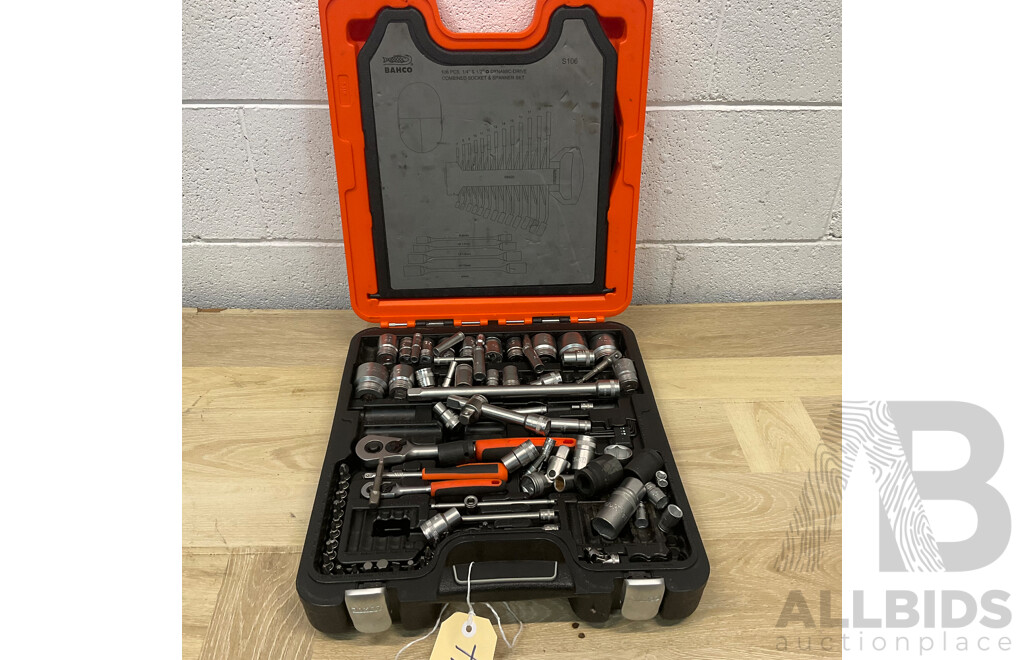 BAHCO - 106pcs 1/4 and 1/2 Dynamic Drive Socket and Spanner Set