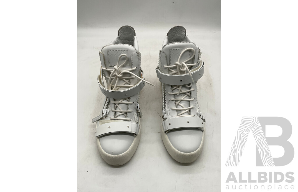 GUISEPPE ZANOTTI Mens White Leather Shoes (Size 42.5) - ORP $1,895.00