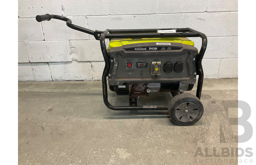 RYOBI RGN3600B 3600W 4 Stroke Petrol Generator