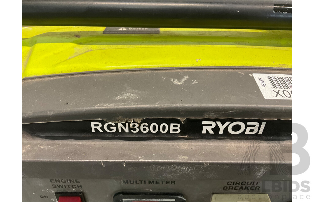 RYOBI RGN3600B 3600W 4 Stroke Petrol Generator