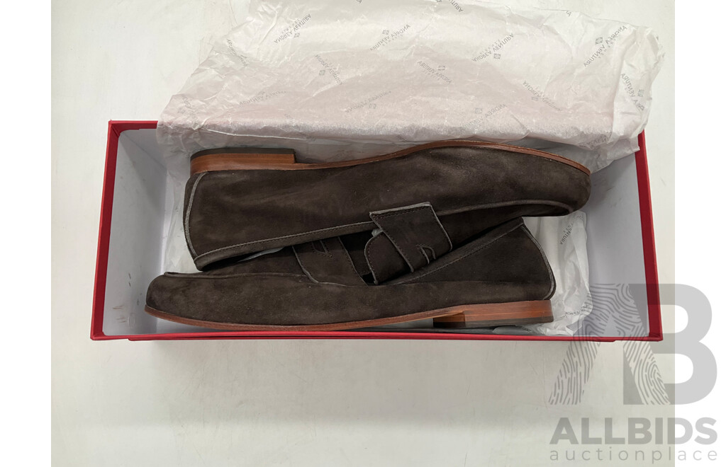 Andrea Ventura Suede Loafer Tasca Brown Shoes (Size 42) - ORP $590.00