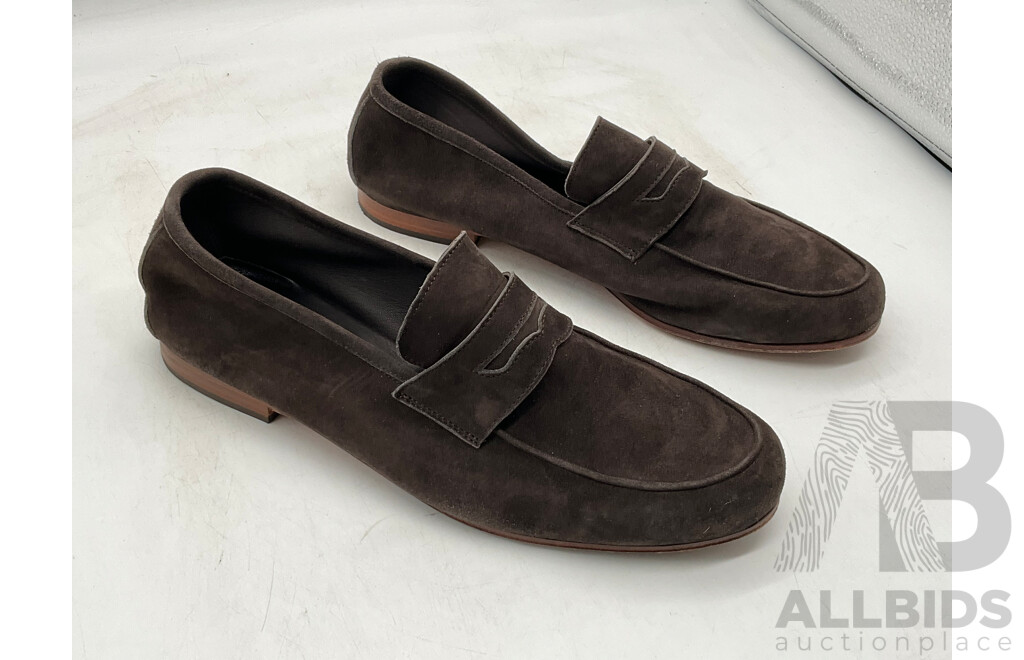 Andrea Ventura Suede Loafer Tasca Brown Shoes (Size 42) - ORP $590.00