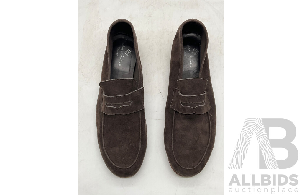 Andrea Ventura Suede Loafer Tasca Brown Shoes (Size 42) - ORP $590.00