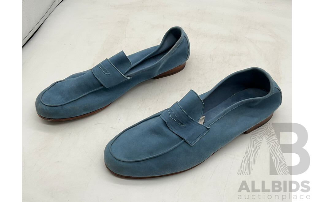 Andrea Ventura Suede Loafer Tasca Light Blue Shoes  (Size 42) - ORP $690.00