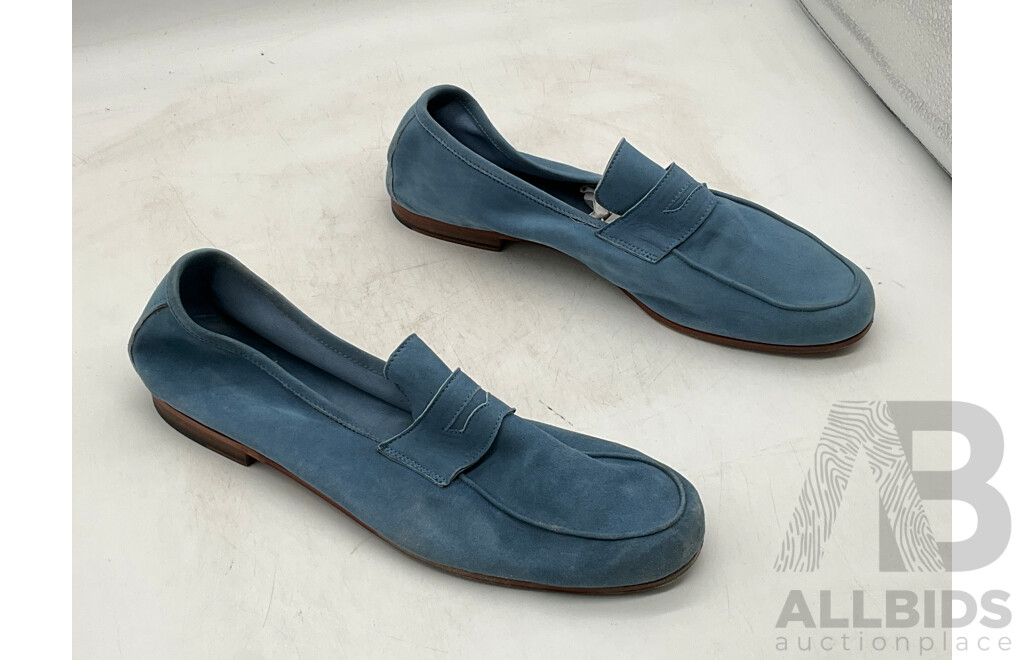 Andrea Ventura Suede Loafer Tasca Light Blue Shoes  (Size 42) - ORP $690.00