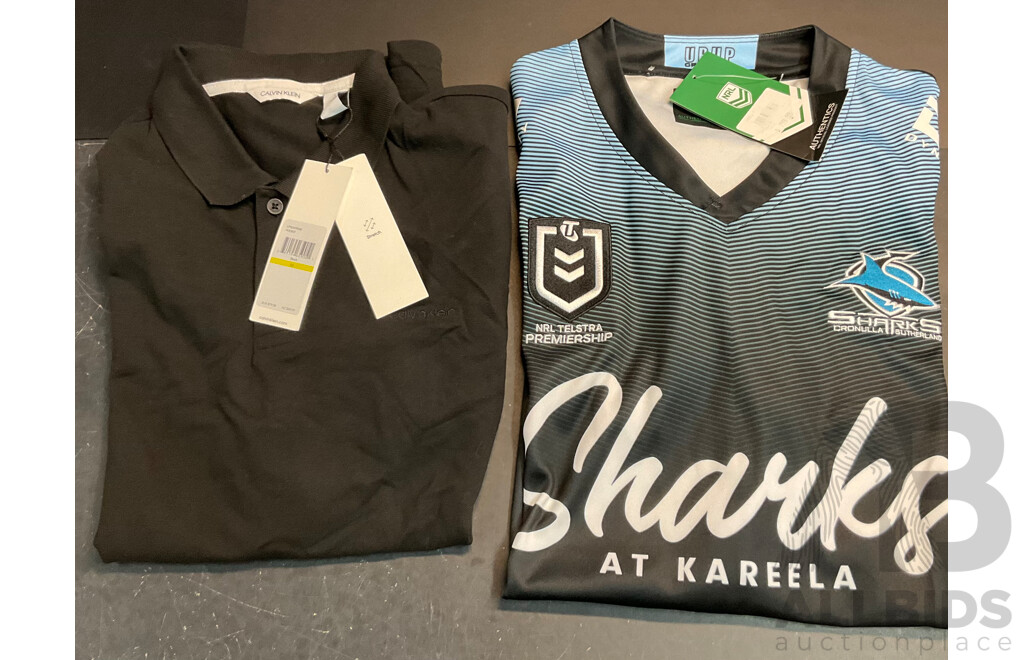 Shark Cronulla Jersey Size 2XL &  CALVINKLEIN Polo Shirt - Lot of 2