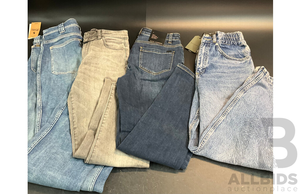 RALPH LAUREN, ALL SAINTS,DAVID LAWRENCE Jeans - Size 6 /27 - Lot of 4