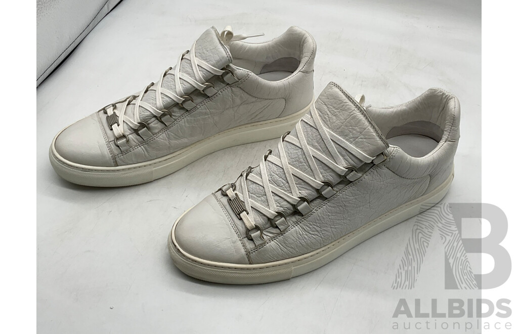 Balenciaga White Crinkle Leather Shoes (Size 42)