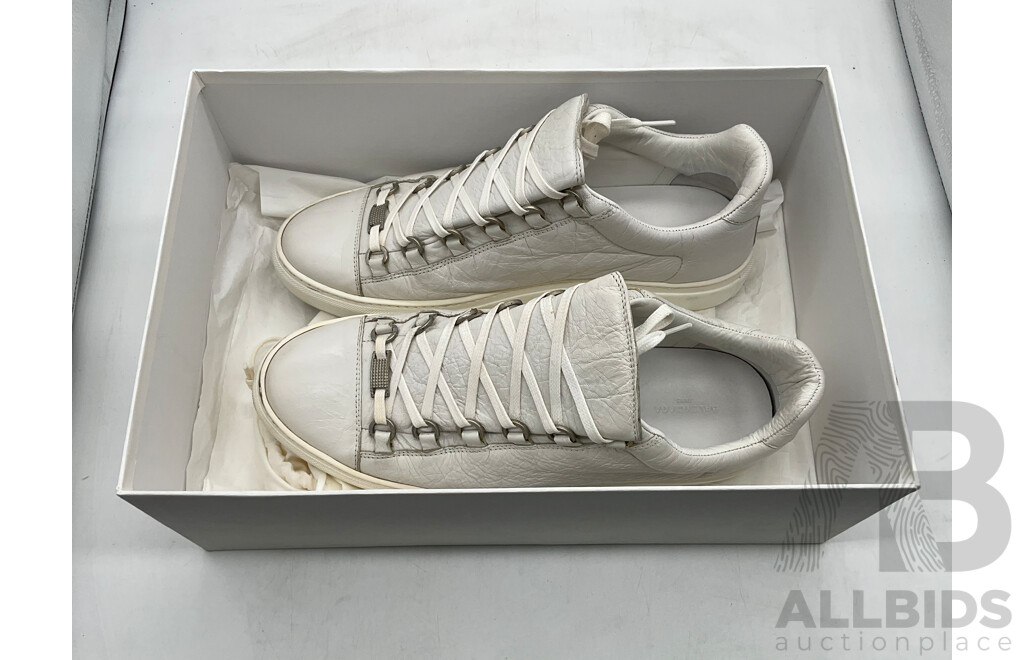 Balenciaga White Crinkle Leather Shoes (Size 42)