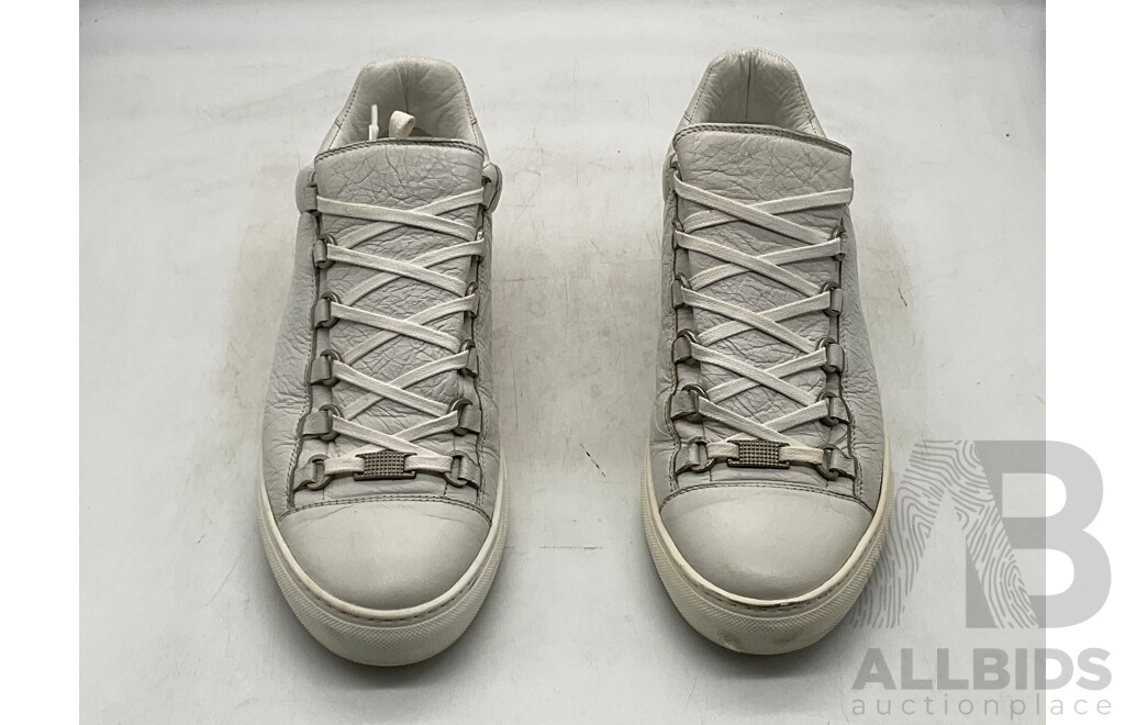 Balenciaga White Crinkle Leather Shoes (Size 42)