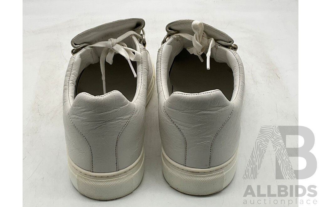 Balenciaga White Crinkle Leather Shoes (Size 42)