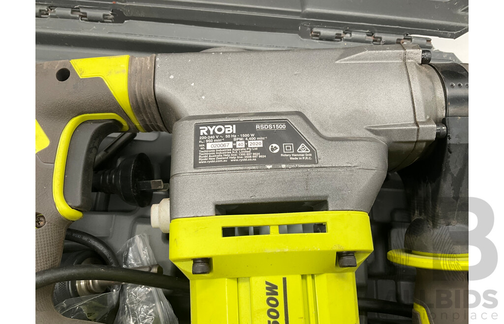 Ryobi 1500W SDS+ Rotary Hammer Drill RSDS1500-K W/ Case