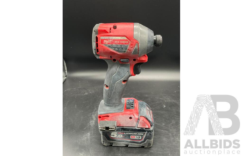 MILWAUKEE Impact Drivers (x2) & Reciprocating Saw Hackzall W/ Batteries