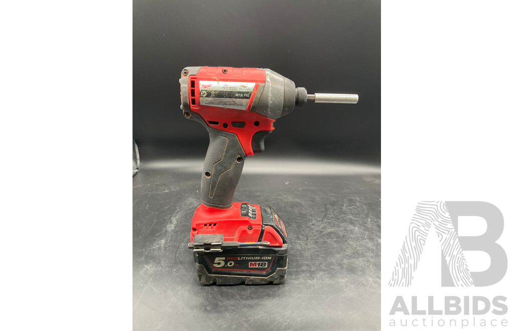 MILWAUKEE Impact Drivers (x2) & Reciprocating Saw Hackzall W/ Batteries