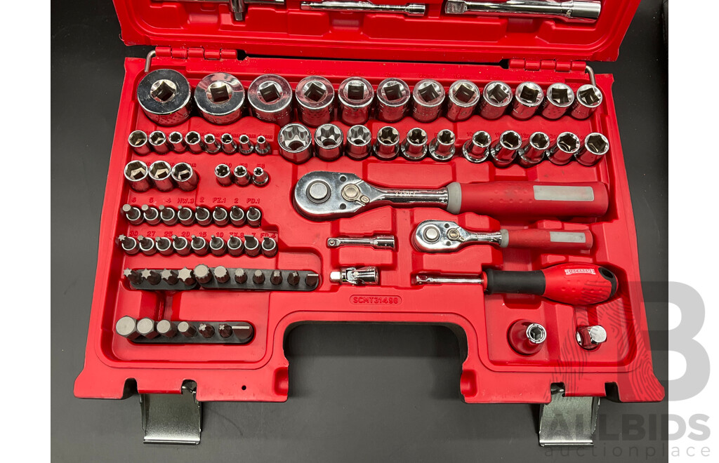 Sidchrome 98 Piece 1/4” and 1/2” Drive Metric Socket Set - ORP $219.00