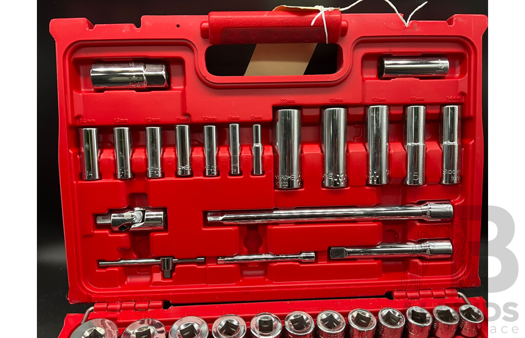 Sidchrome 98 Piece 1/4” and 1/2” Drive Metric Socket Set - ORP $219.00