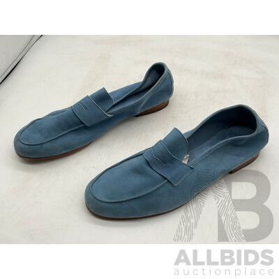 Andrea Ventura Suede Loafer Tasca Light Blue Shoes  (Size 42) - ORP $690.00