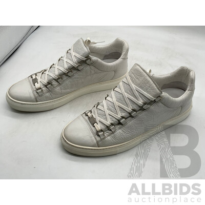 Balenciaga White Crinkle Leather Shoes (Size 42)