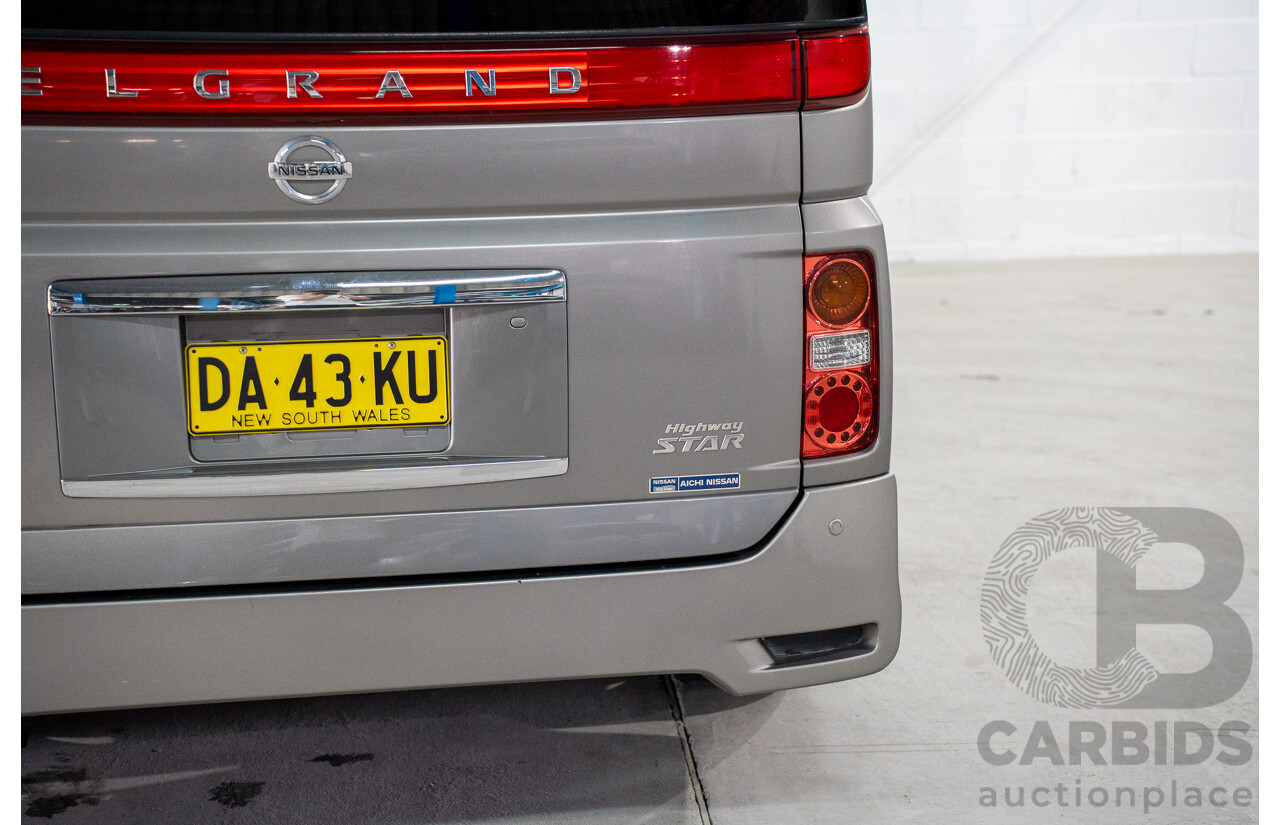 11/2008 Nissan Elgrand Highway Star E51 5 Sp Automatic Bluish Grey Metallic V6 3.5L - 10/2017 Import