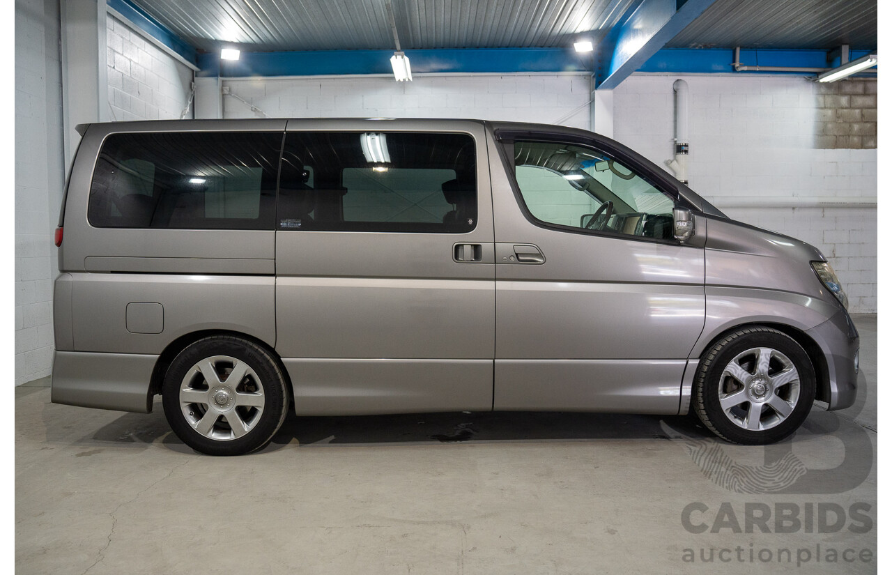 11/2008 Nissan Elgrand Highway Star E51 5 Sp Automatic Bluish Grey Metallic V6 3.5L - 10/2017 Import