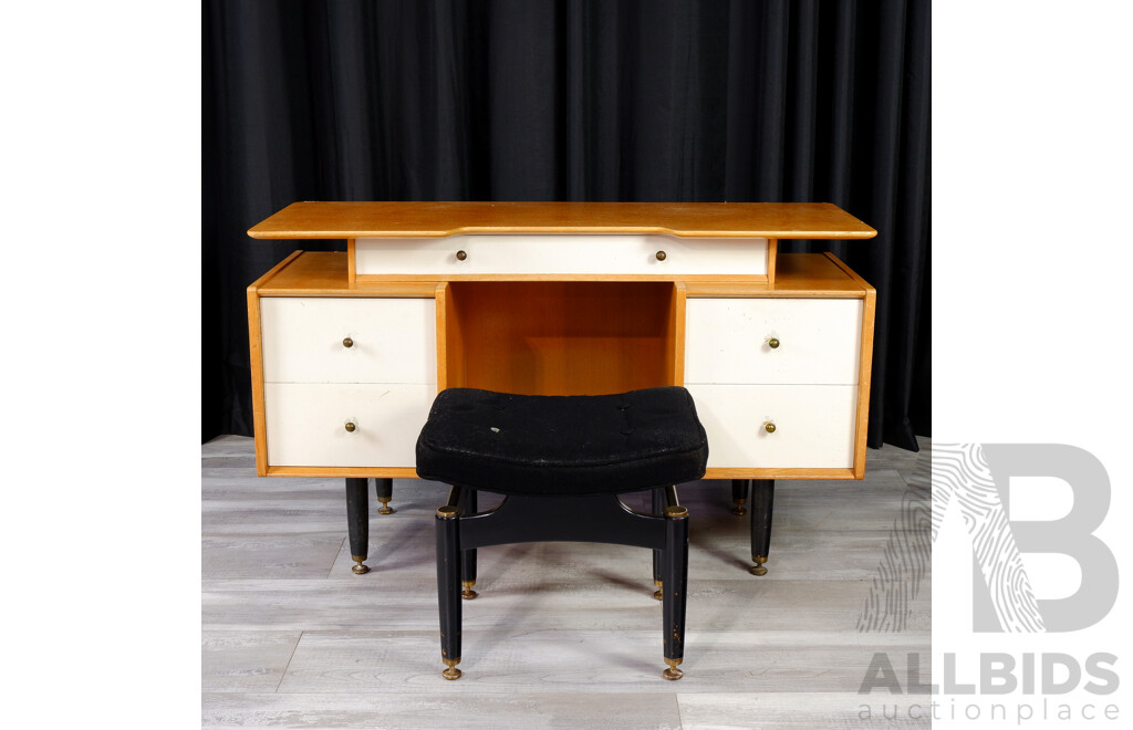 Silky Oak Dressing Chest and Stool by G-Plan Furniture