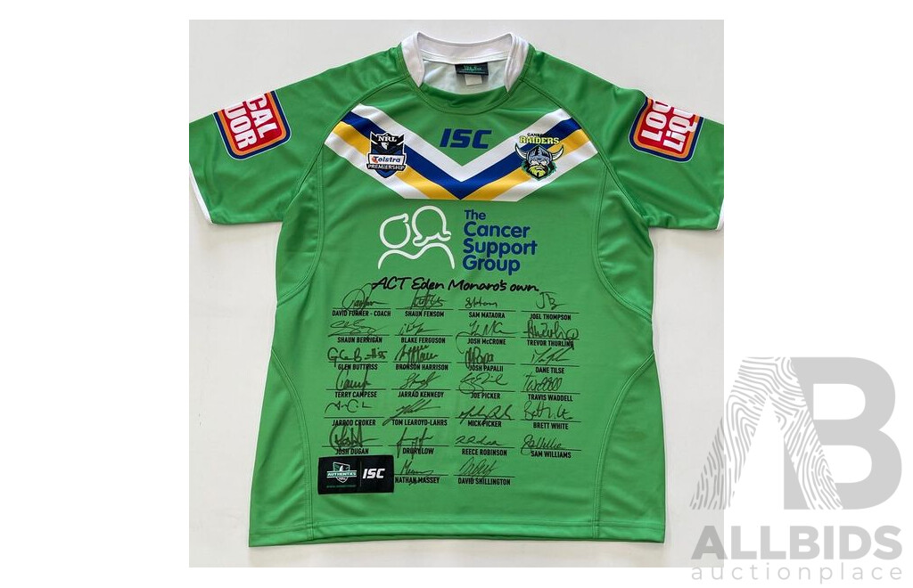 L17 - Canberra Raiders 2012 Squad Signed Jersey