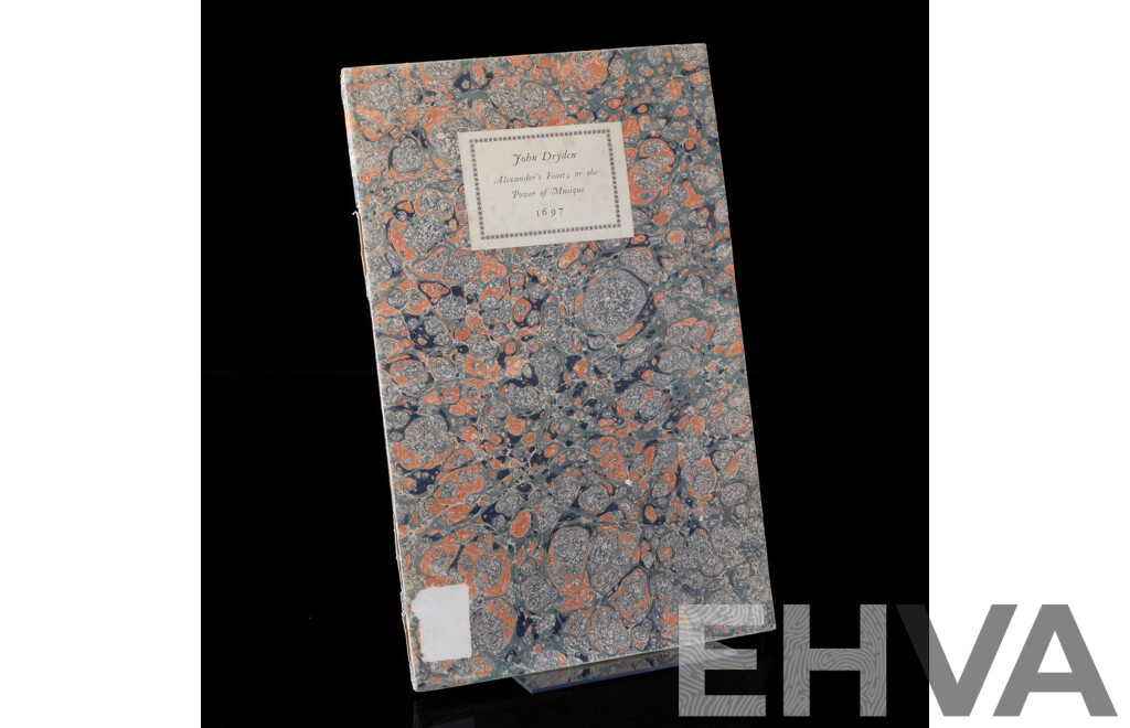 Limited Edition of 550, John Dryden, Alexander's Feast, 1925 Reprint of the 1697 Edition, Soft Cover