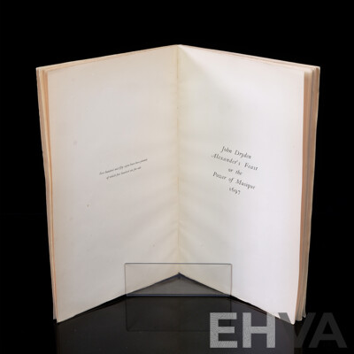 Limited Edition of 550, John Dryden, Alexander's Feast, 1925 Reprint of the 1697 Edition, Soft Cover