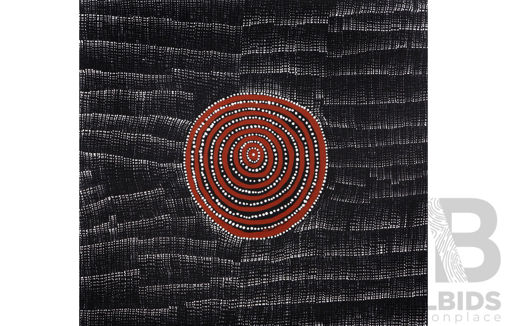 Dianne Reid, (20th Century, Indigenous-Australian, 1986-), Blue-Tongue Lizard, Acrylic on Canvas, 93 x 98 cm