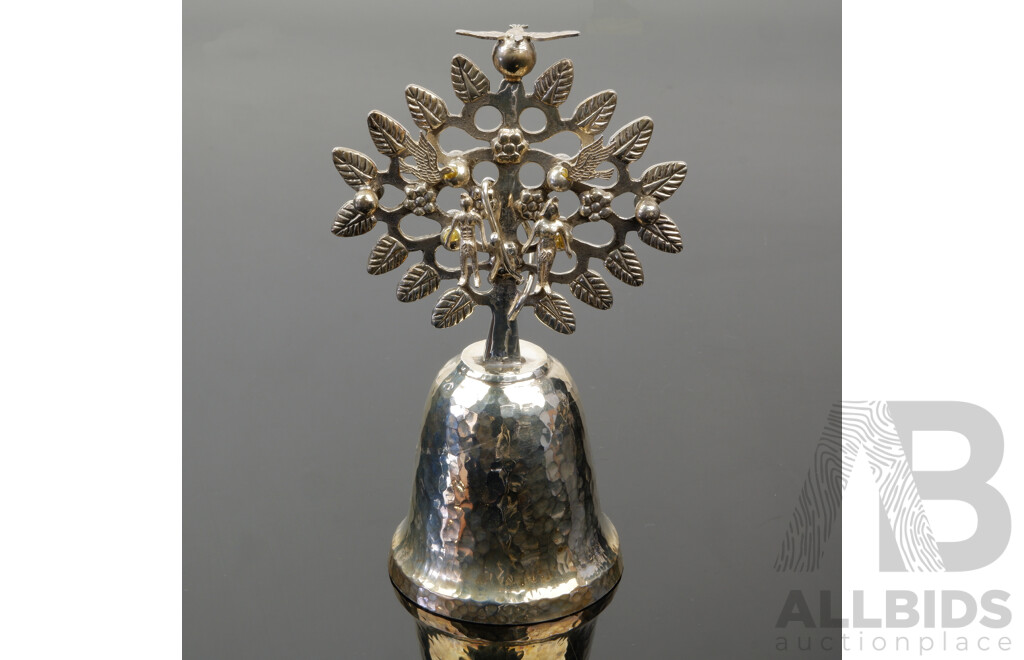 Sterling Silver Bell with Tree and Bird Detail