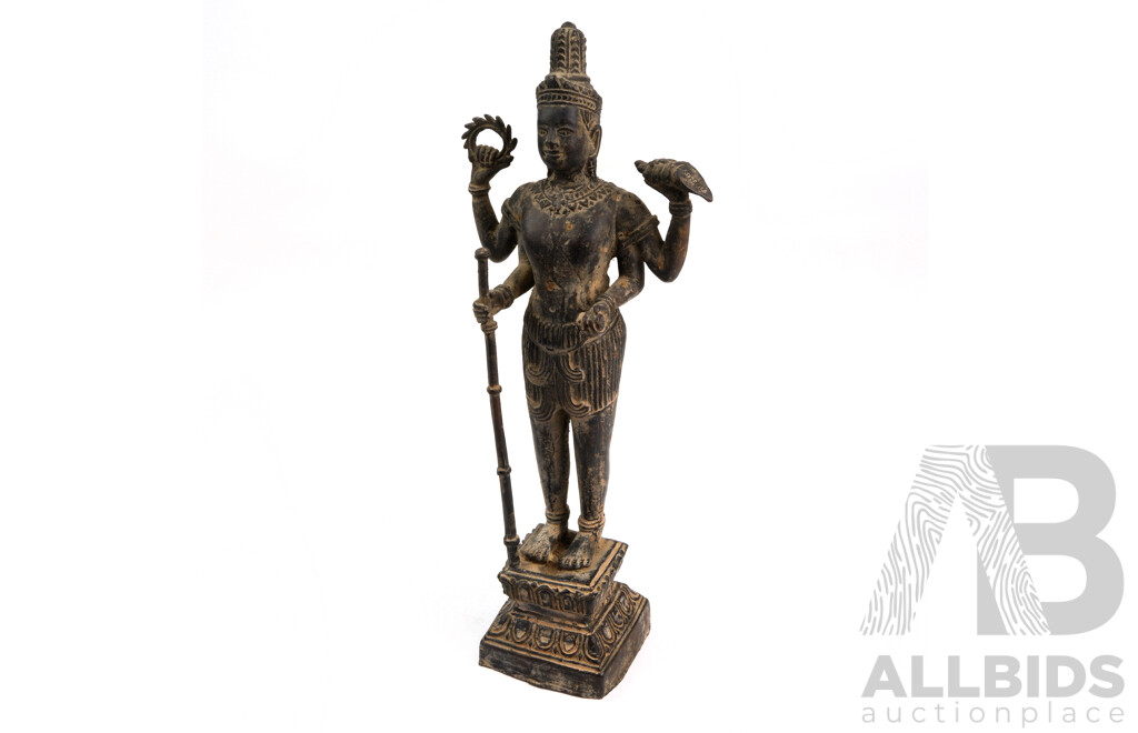 Antique Cast Bronze Sub Continental Shiva Statue