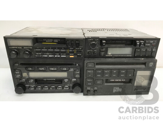 Assorted Vintage Toyota FM/AM Cassette and CD Car Stereos  - Lot of 4