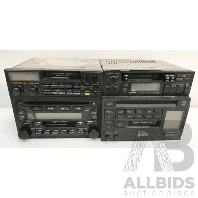 Assorted Vintage Toyota FM/AM Cassette and CD Car Stereos  - Lot of 4