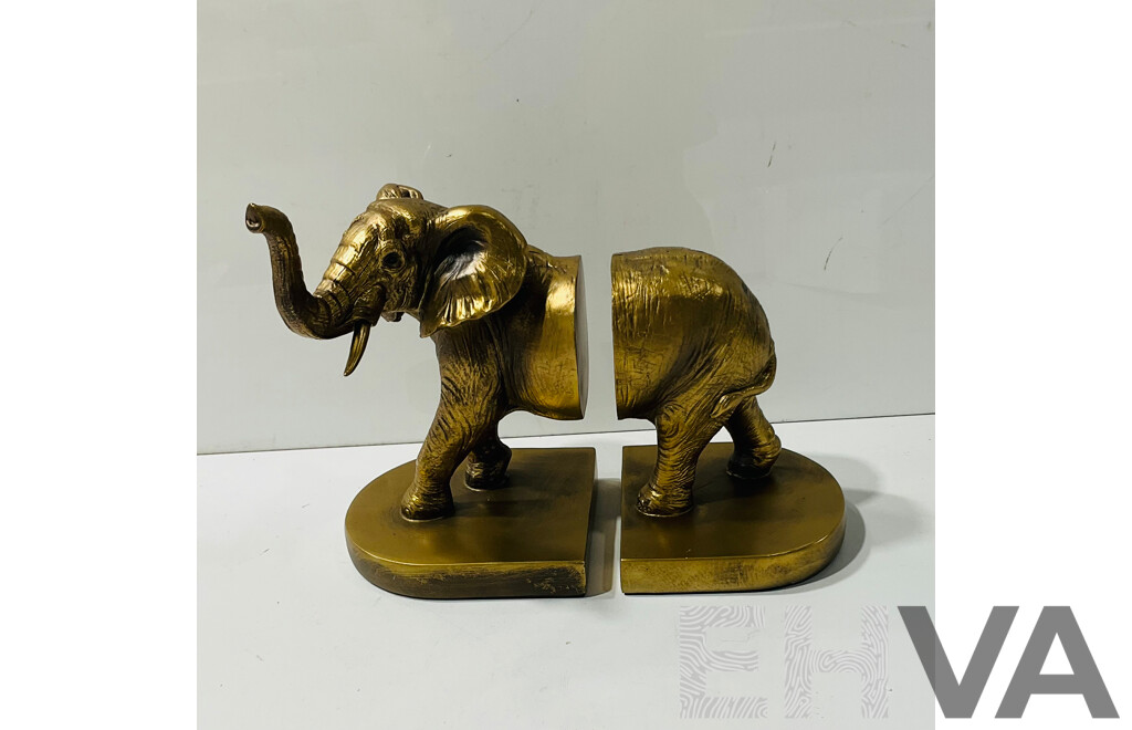 Composite Elephant Bookends