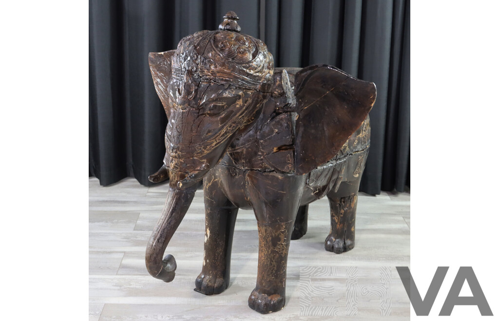 Balinese Timber Elephant Statue