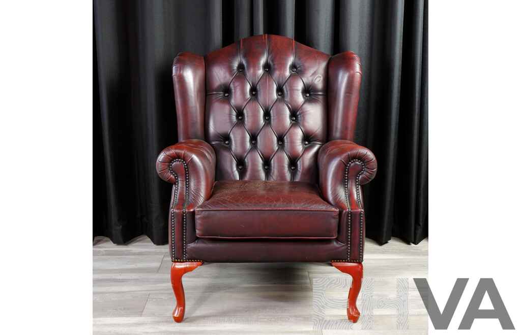 Chesterfield Style Wing Back Armchair