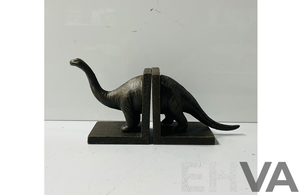 Cast Iron Dinosaur Bookends