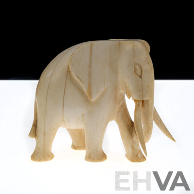 Vintage Hand Carved African Ivory Elephant Figure