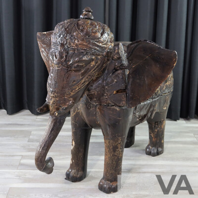 Balinese Timber Elephant Statue