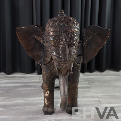 Balinese Timber Elephant Statue