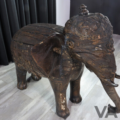 Balinese Timber Elephant Statue