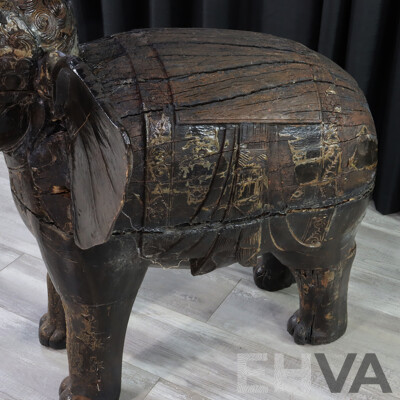 Balinese Timber Elephant Statue