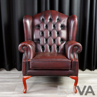 Chesterfield Style Wing Back Armchair