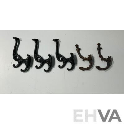 Collection of Cast-iron Wall Mounted Coat Hooks