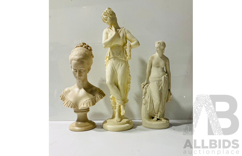 Trio of Composite Sculptures in Classical Style