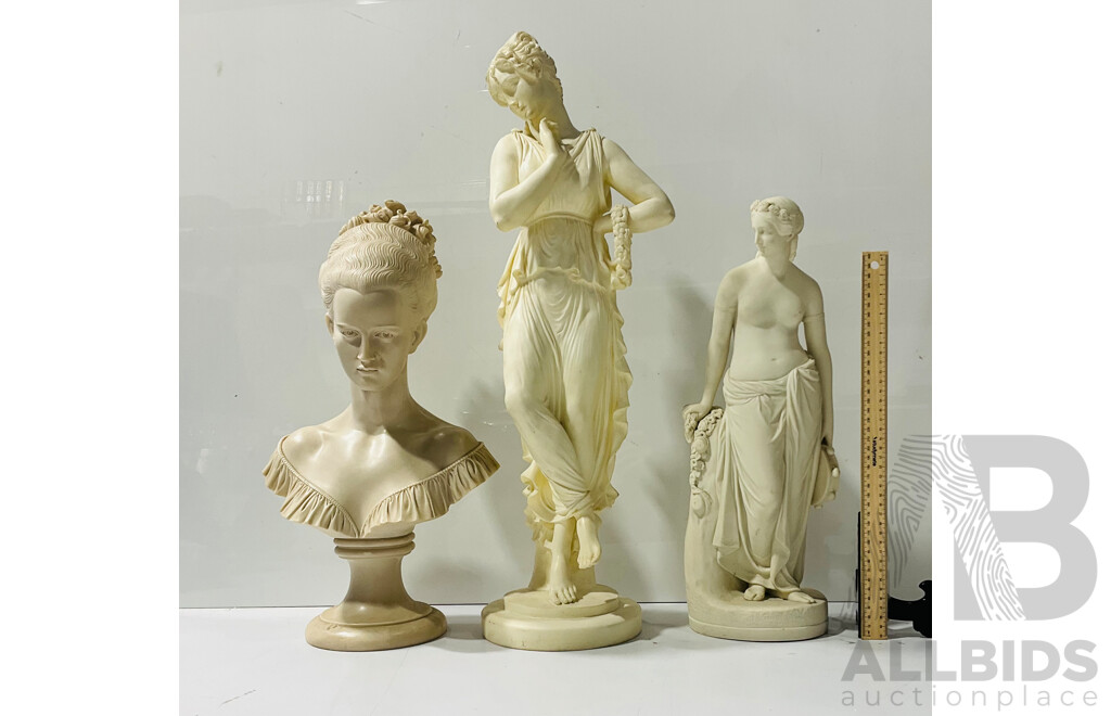 Trio of Composite Sculptures in Classical Style