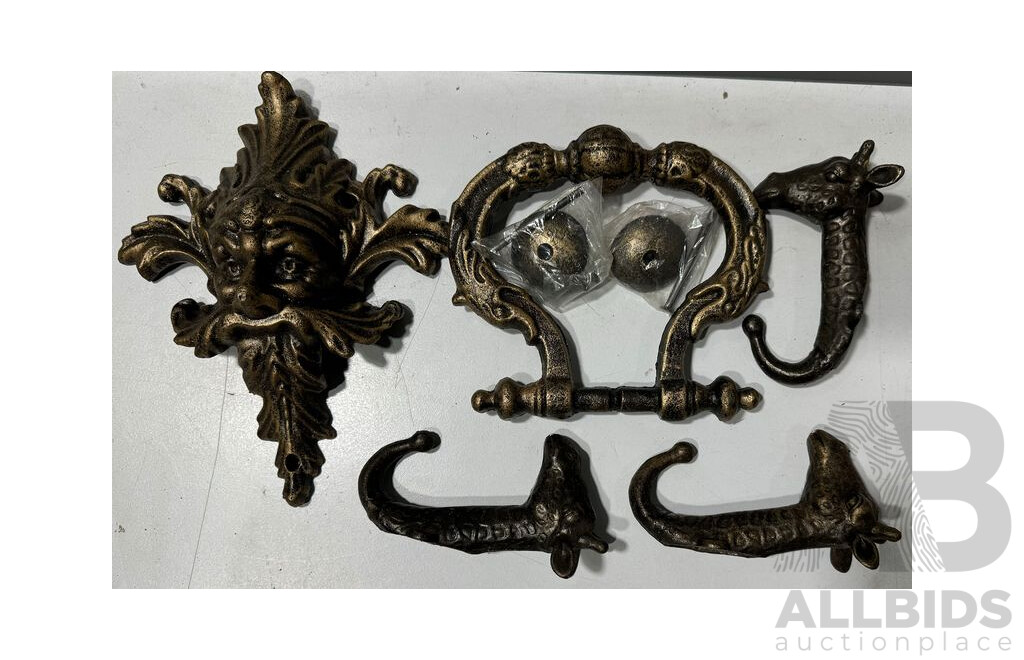 Cast Iron Reproduction Door Knockers and Coat Hangers