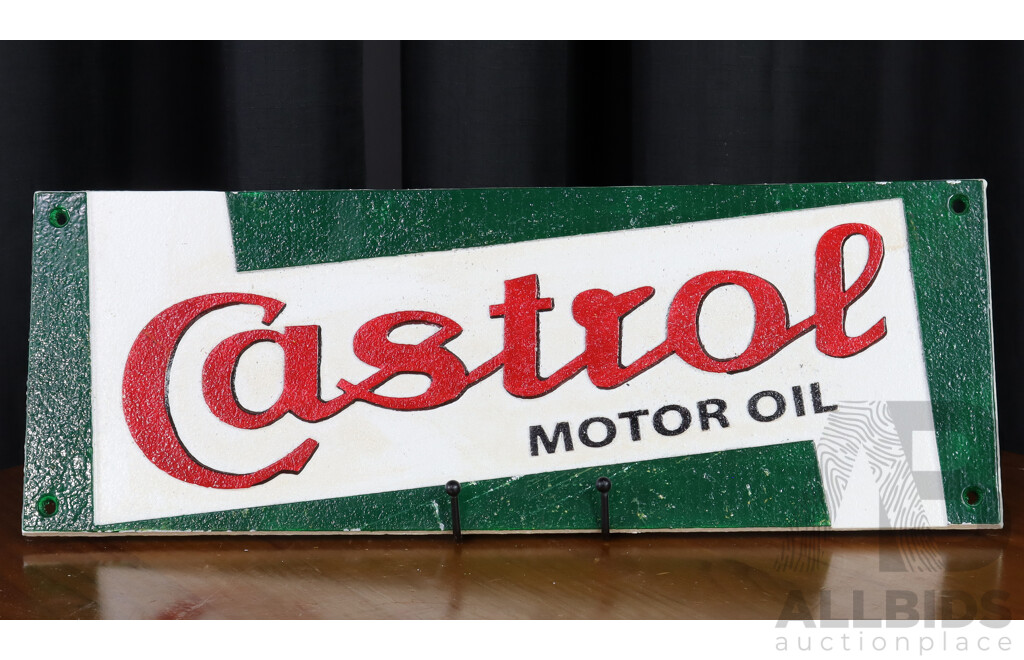 Reproduction Cast Iron Castrol Sign