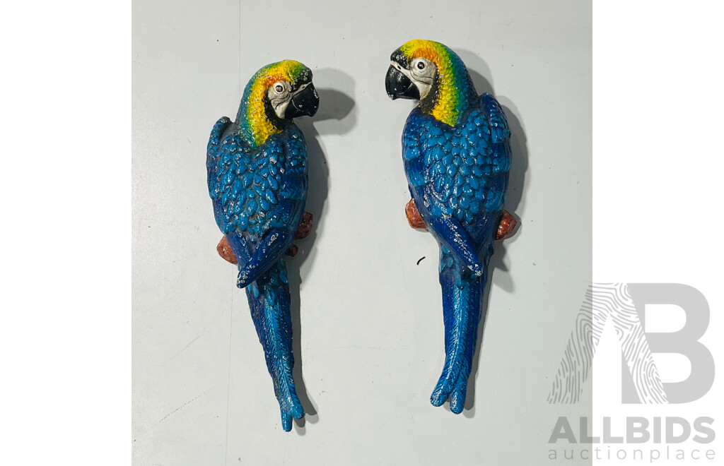 Cast Iron Reproduction Painted Parrot Hanging Decorations