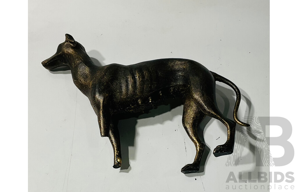 Reproduction Cast Iron Greyhound with Damaged Front Legs